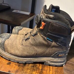 Ariat Dark Brown Work Boots with Black Accents